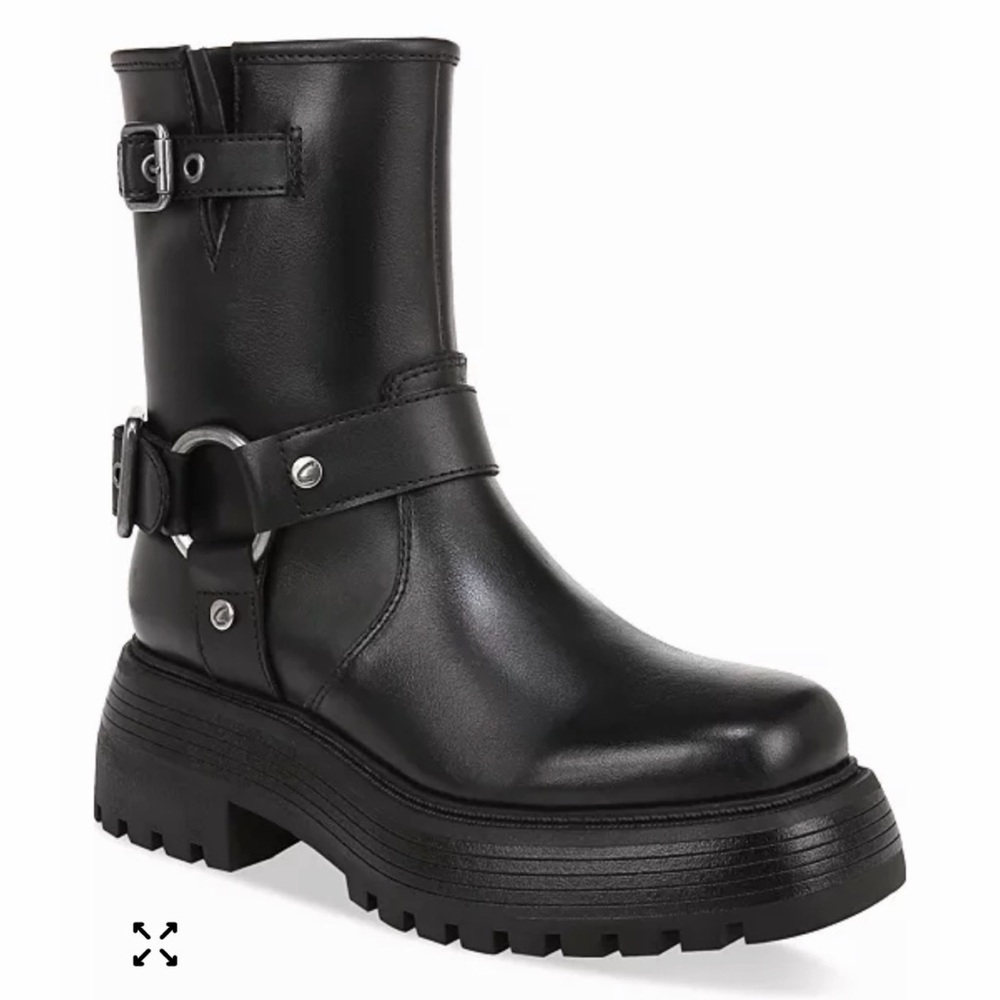 Circus NY by Sam Edelman- Hadley Lug-Solo Moto Booties Brown Size 8.5 Buckle